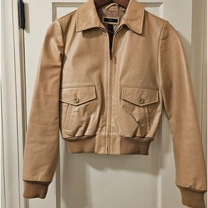 Vintage Gap Women’s Leather Bomber Jacket Size XS